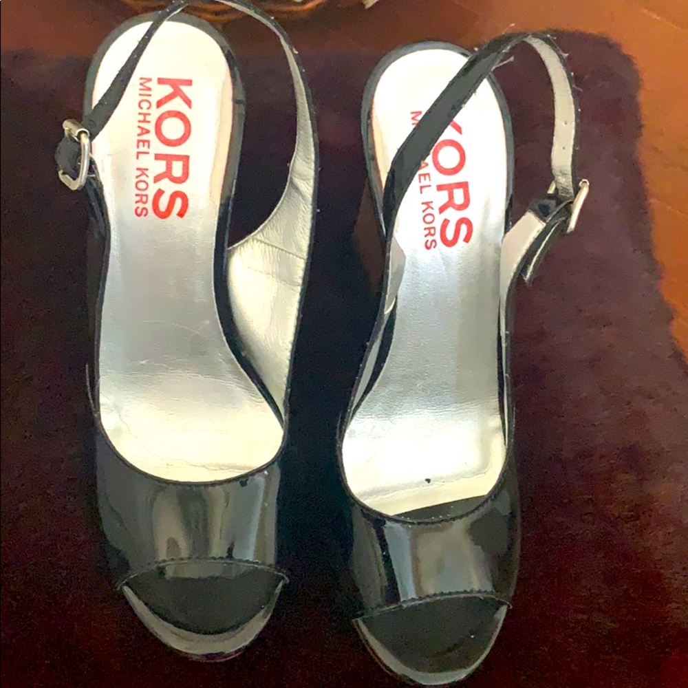 Patent leather wedge heel Michael Kors sandals
